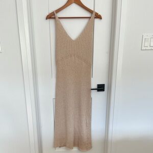 Elegant Tan Midi Dress